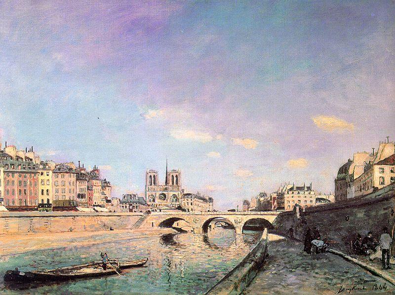 Johann Barthold Jongkind The Seine and Notre Dame in Paris China oil painting art